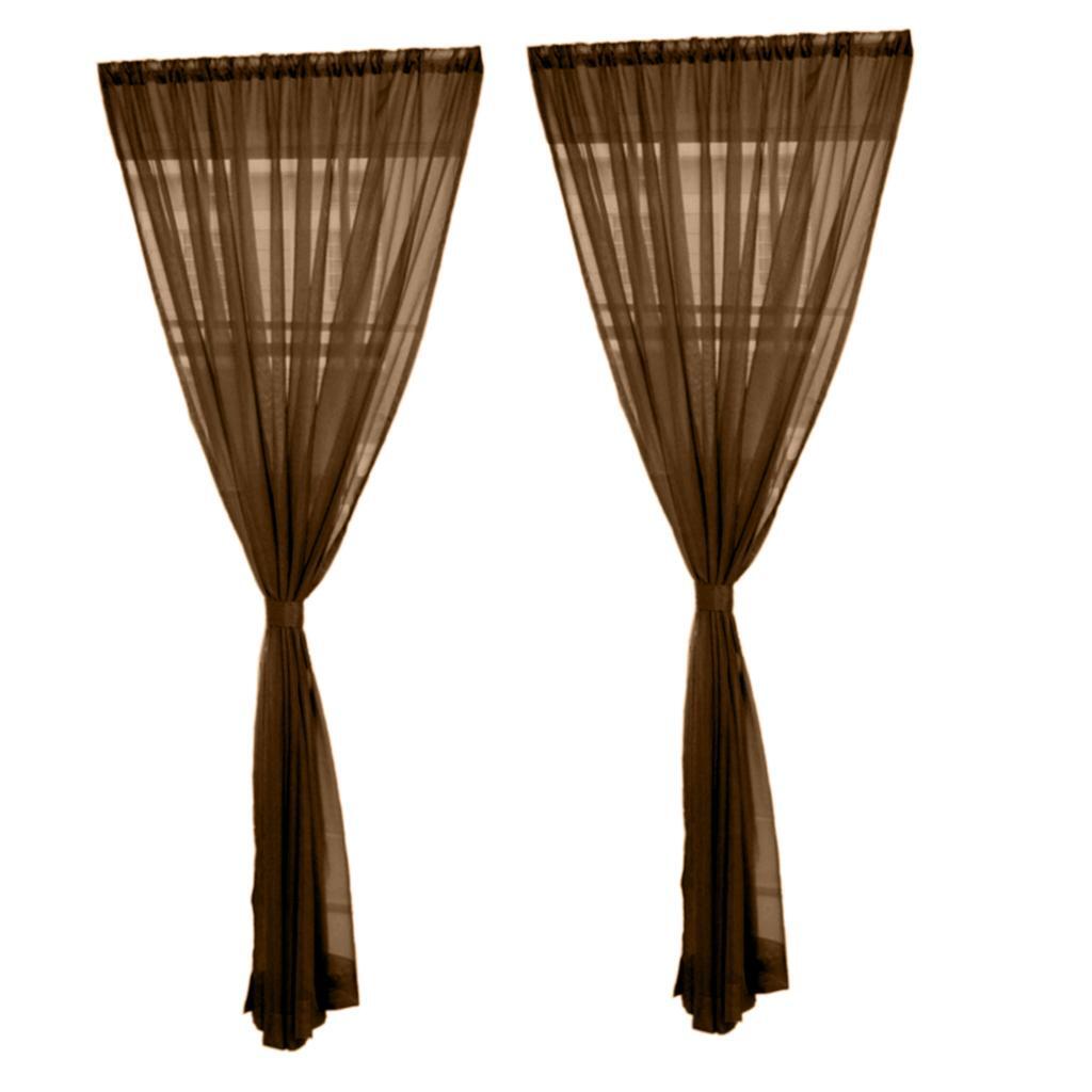 Elegant 2 Panel Kitchen Curtain Sheer Door Window Voile Drape 200x270cm