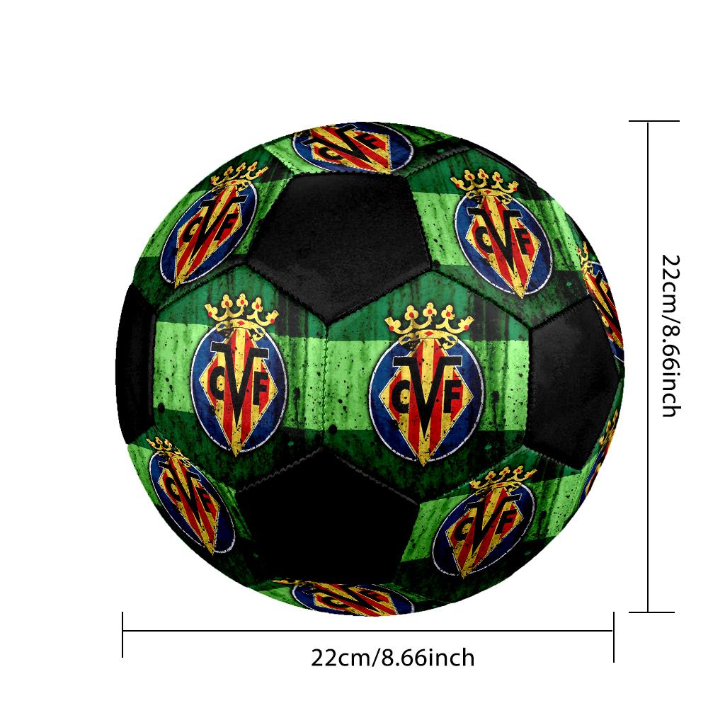 SIZE 5 Villarreal Soccer Ball Colorful All Ages Machine Stitched PVC Competition Ready Durable High-Bounce