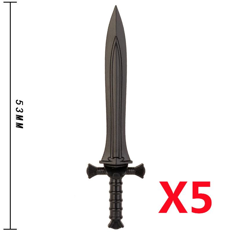 MOC Medieval Military Anime Figures Weapons Building Blocks Toys Soldiers Shield Sword Bow Trident Ax Gun Hammer DIY Gifts K027