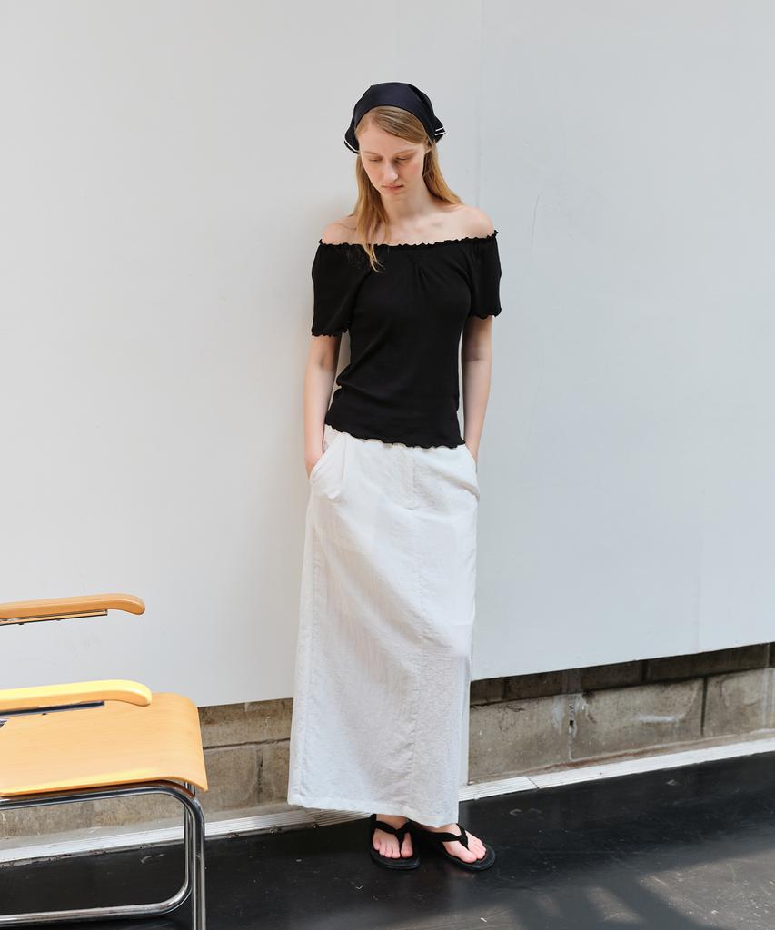 The Rye Easy Banding Long Skirt(White)