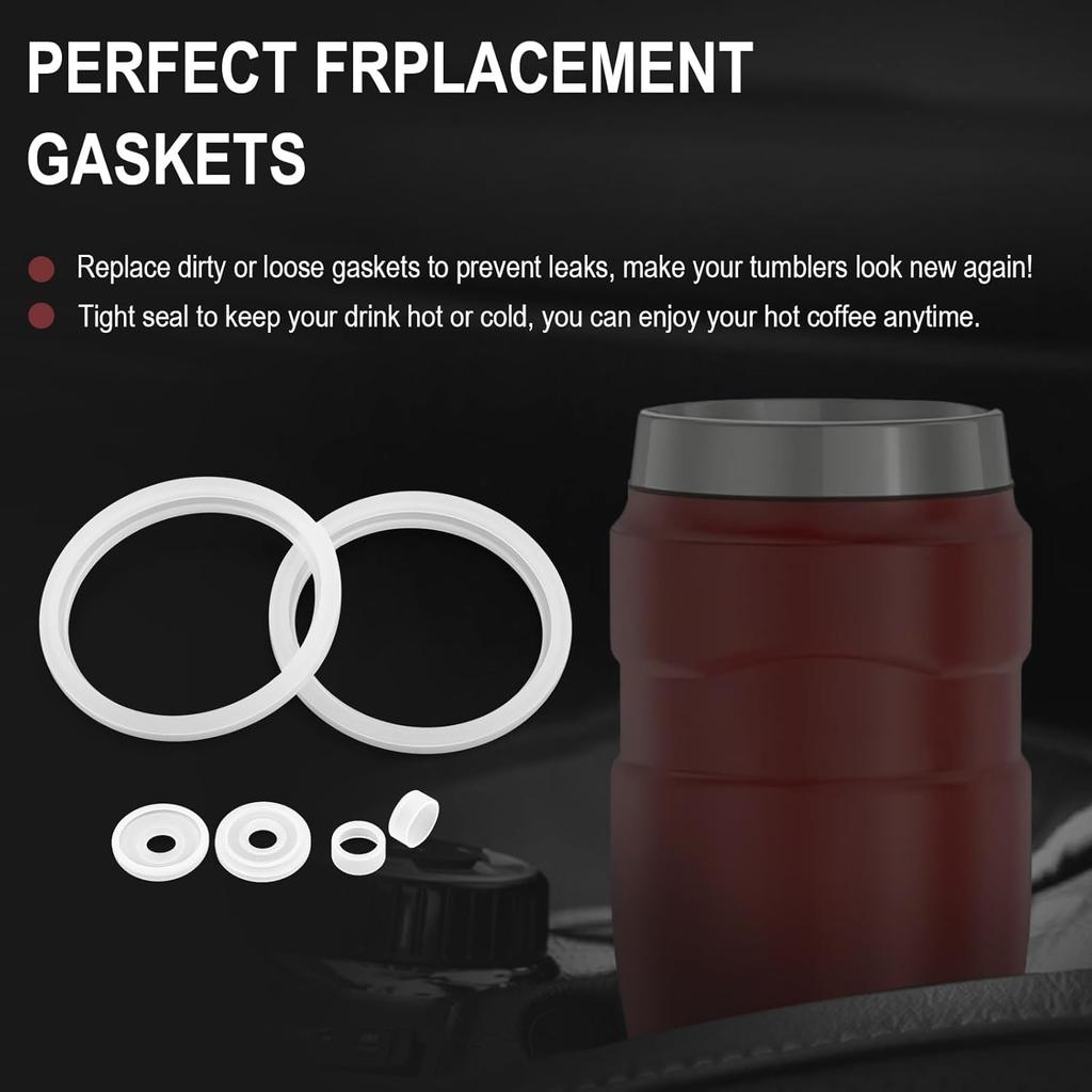 Replacement Gaskets Compatible with Thermos Stainless King 16 Ounce Travel Tumblers, Travel Tumbler Lid Replacement Fits Thermos Travel Mug, Silicone