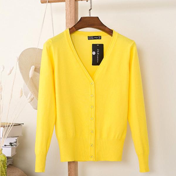 Women Spring and Autumn Casual Long Sleeve Cardigan Knitwear