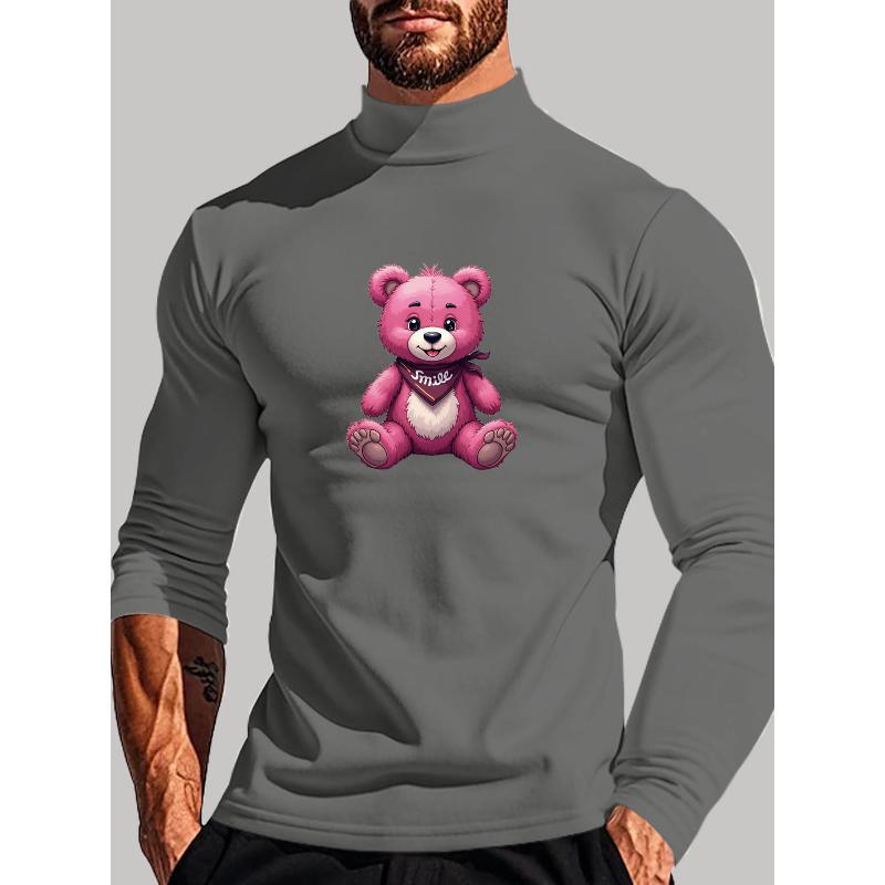 Men s Mock Neck Long Sleeve, Ideal for Daily XXL серый