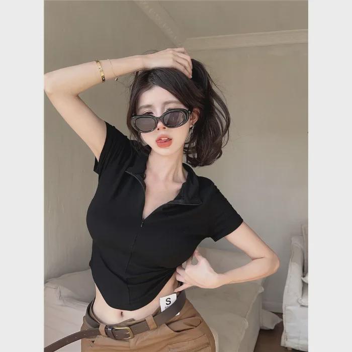 Women’s 2024 Summer Slim-Fit Zipper Polo Top