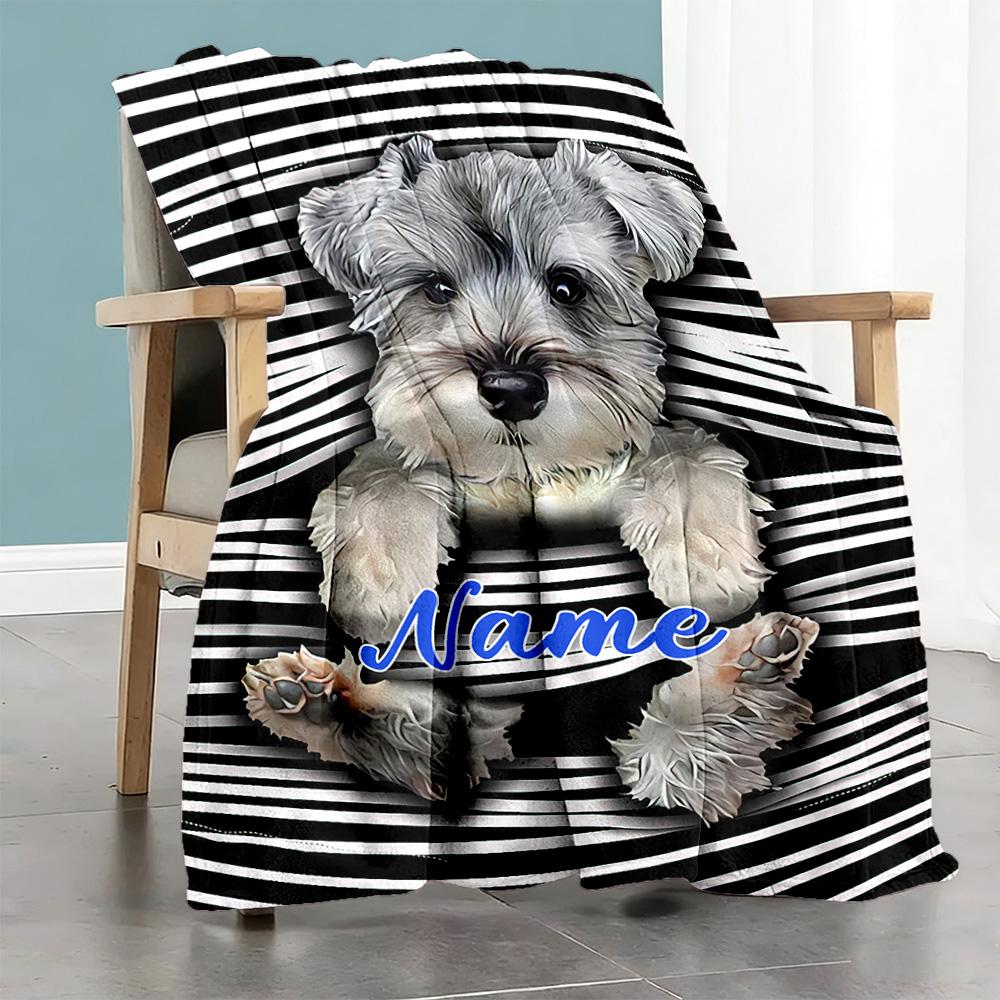 Personality Dog Personalized Text Blanket Multi-purpose Customizable Blanket Durable Comfort for Seaside Sofa Office Home Decor