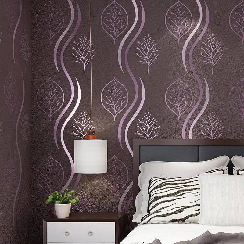 

Deer Skin Velvet Non-woven Wallpaper Non Self-adhesive Background Wall Bedroom 3D Three-dimensional Wavy Line Wallpaper 9.5x0.53m