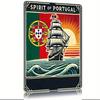 Mfoever Tin Sign HD Tin Sign Spirit of Portugal Vintage Wall Decor  Retro Portuguese Flag Sailing Ship Art Metal Tin Sign for Home Bar Decor