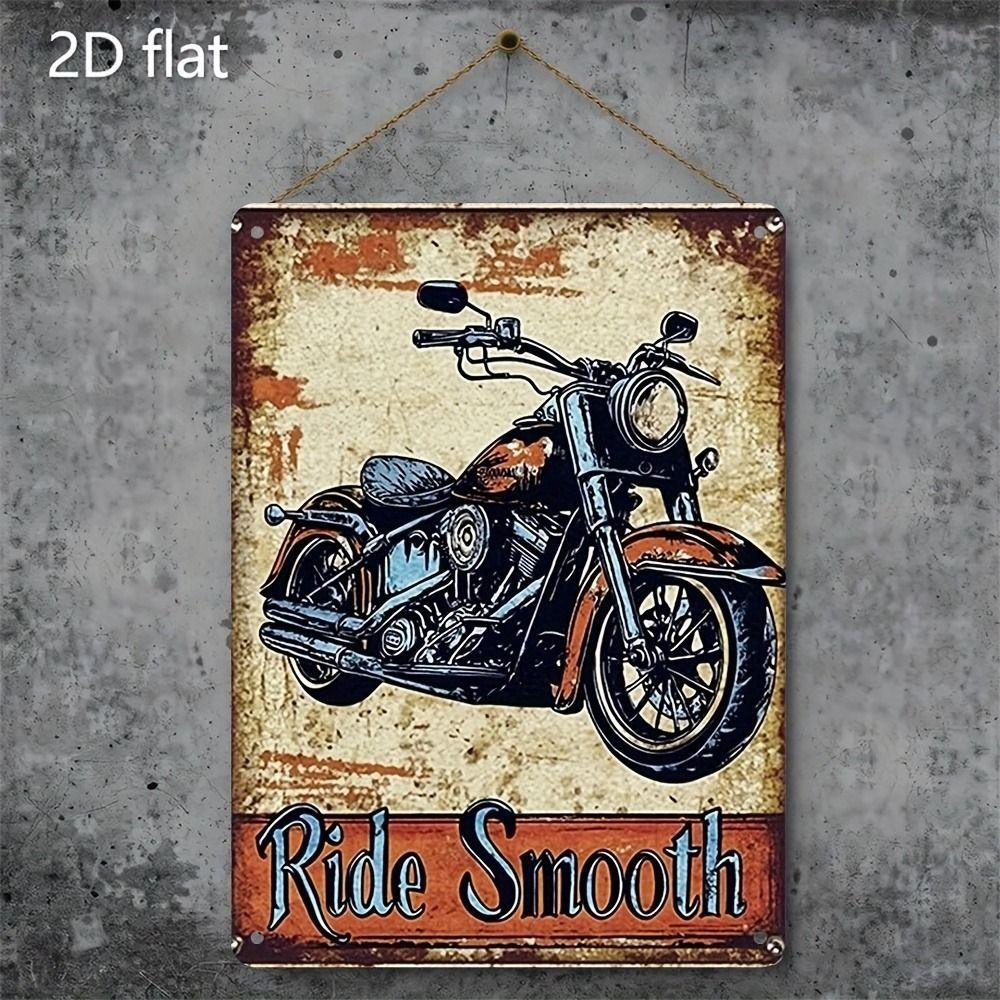 Vintage Motorcycle Metal Tin Sign Retro Biker Garage Wall Decor Industrial Style Art