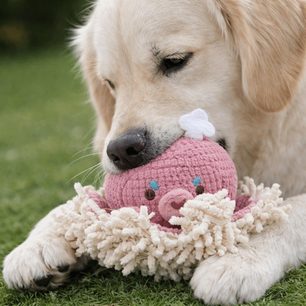 Cartoon Dog Plush Chew Toys Bite Resistant Teeth Cleaning Toy Cute Pet Plush Toy  for Cats and Dogs