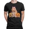 Halloween Dog Funny 100 Cotton Tshirt Ghost Coffee Golden Doodle Dog Halloween Tops Tees For Unisex