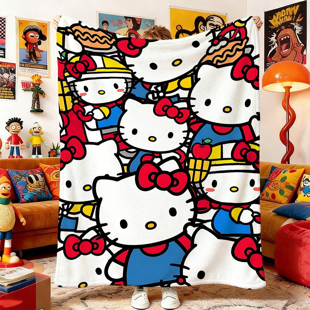 H-Hello K-Kitty Double Bed Blankets for Beds Sofa Blanket Home and Decoration Camping Bedspread the Knee Sofas Bedspreads Picnic