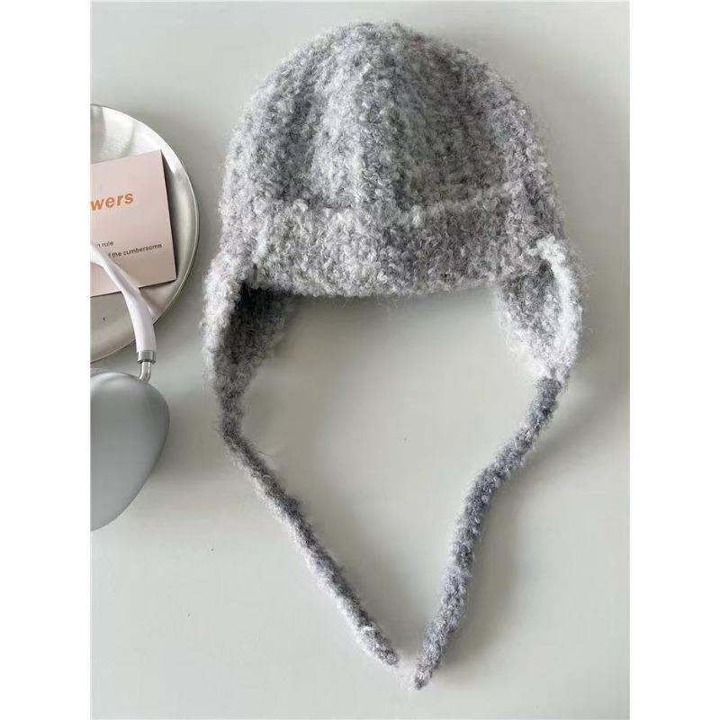 

Зимняя шапка для женщин Милая маленькая шапка Лей Фэн с защитой лица и ушей Шерстяная шапка Теплая вязаная шапка Корейская версия Универсальная теплая шапка Модная M（56-58cm）