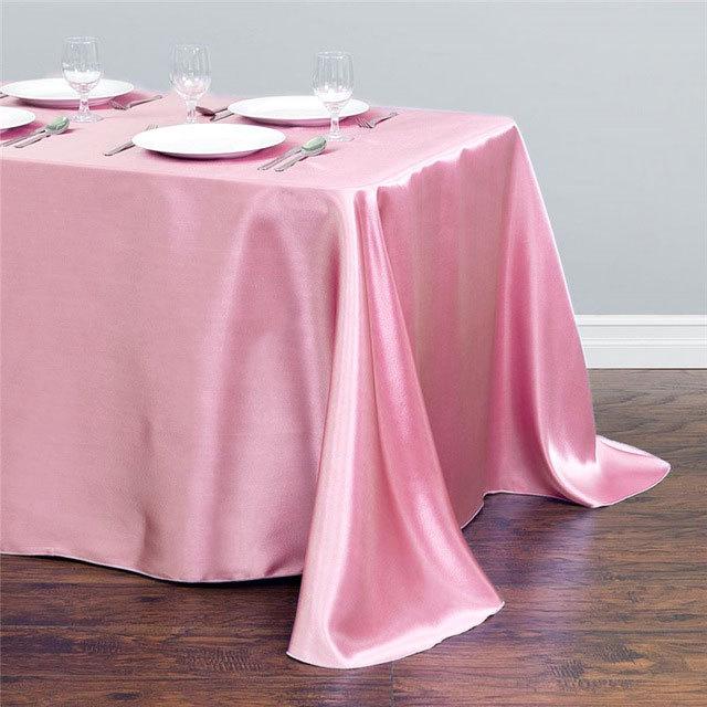 Rectangle Satin Tablecloth Table Cloth Overlays Wedding Christmas Baby Shower Birthday Events Banquet Decor Home Dining Table