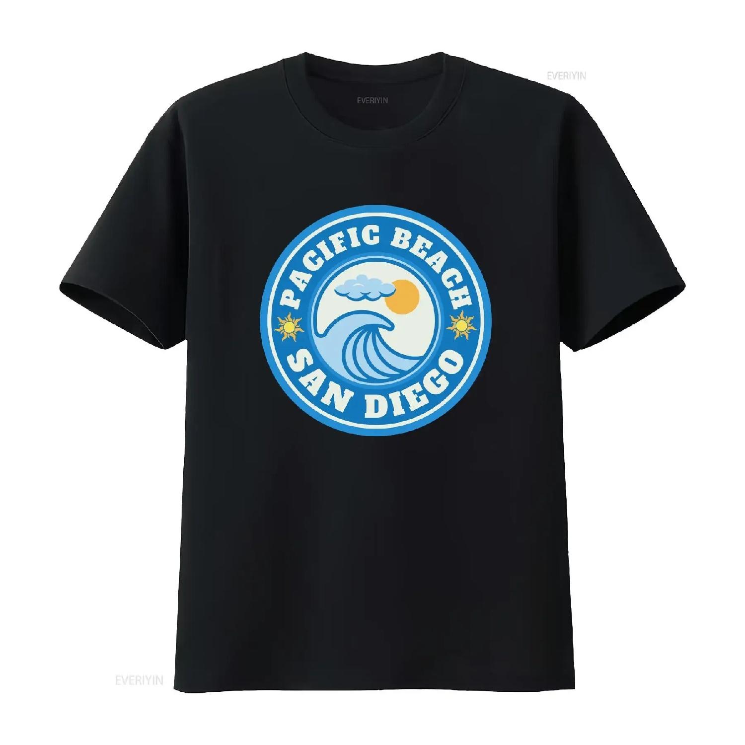 Retro Sunshine and Waves Pacific Beach T Shirt San Diego California vintage Washed Slightly graphic Casual Soft Breathable XXXXL