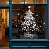 Christmas Decoration Window Stickers Golden Xmas Tree Window Clings Stickers Glass Mirror Sticker New Year Door Mural Sticker