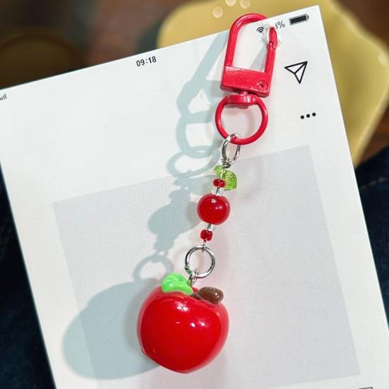 Keychain 3D Fruit Shape Keychain Pendant Red Green Fruit Charm Key Holder Mobile Phone Bag Hanging Ornament