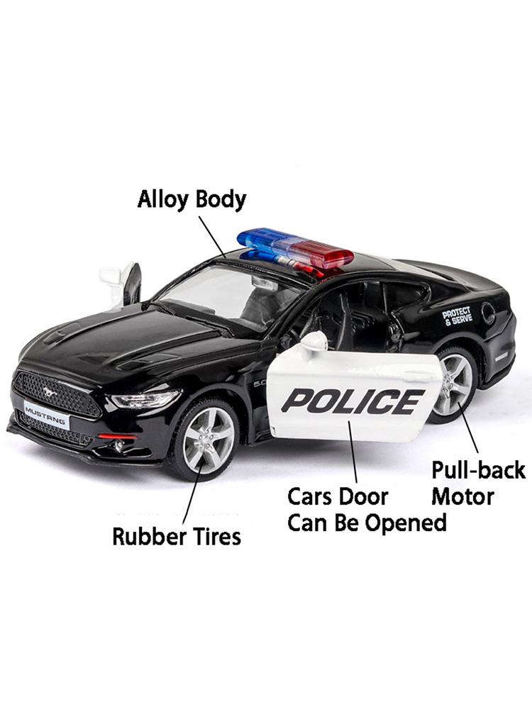 1/36 Mercedes Benz Dodge Police CarToy Model Alloy Diecasts Pull Back Function 2 Doors Opened Rubber Tires Toys For Kids' Gifts