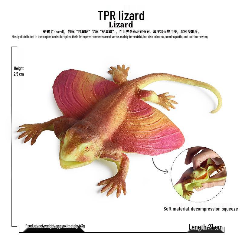 Flying Lizard Stress Relief Squeeze Toy - TPR Simulation Insect Animal Model for Kids