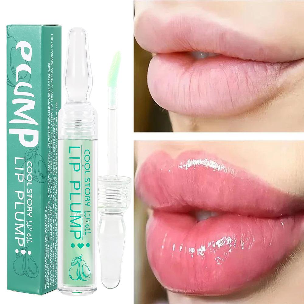 Avocadoreiches Lippenöl, feuchtigkeitsspendend, langanhaltend, feuchtigkeitsspendend, transparenter Lipgloss, Lippenpflege, wasserfestes Ampullen-Lippenöl, Lippenpflege
