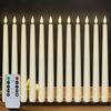 Homemory 12 Pcs Flameless Taper Candles with Remote Timer Dimmer, 11 inches Ivory Taper Candles Battery Operated, Plastic LED Candlesticks with