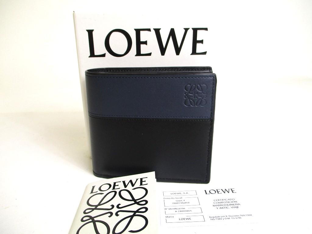 

Автентичний шкіряний гаманець LOEWE Deep Navy Blue, Compact Wallet #a313 Refurbished