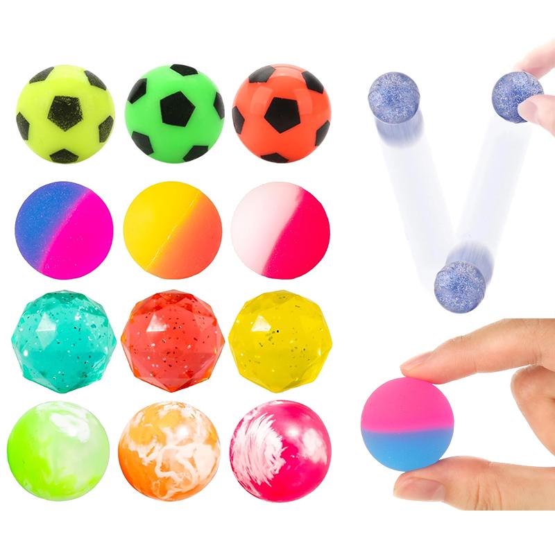 100pcs Mini Colorful Bouncy Balls Children Party Favors Elastic Jump Balls Toys Float Ball Egg Twisting Machine Toy for Kids TMZ