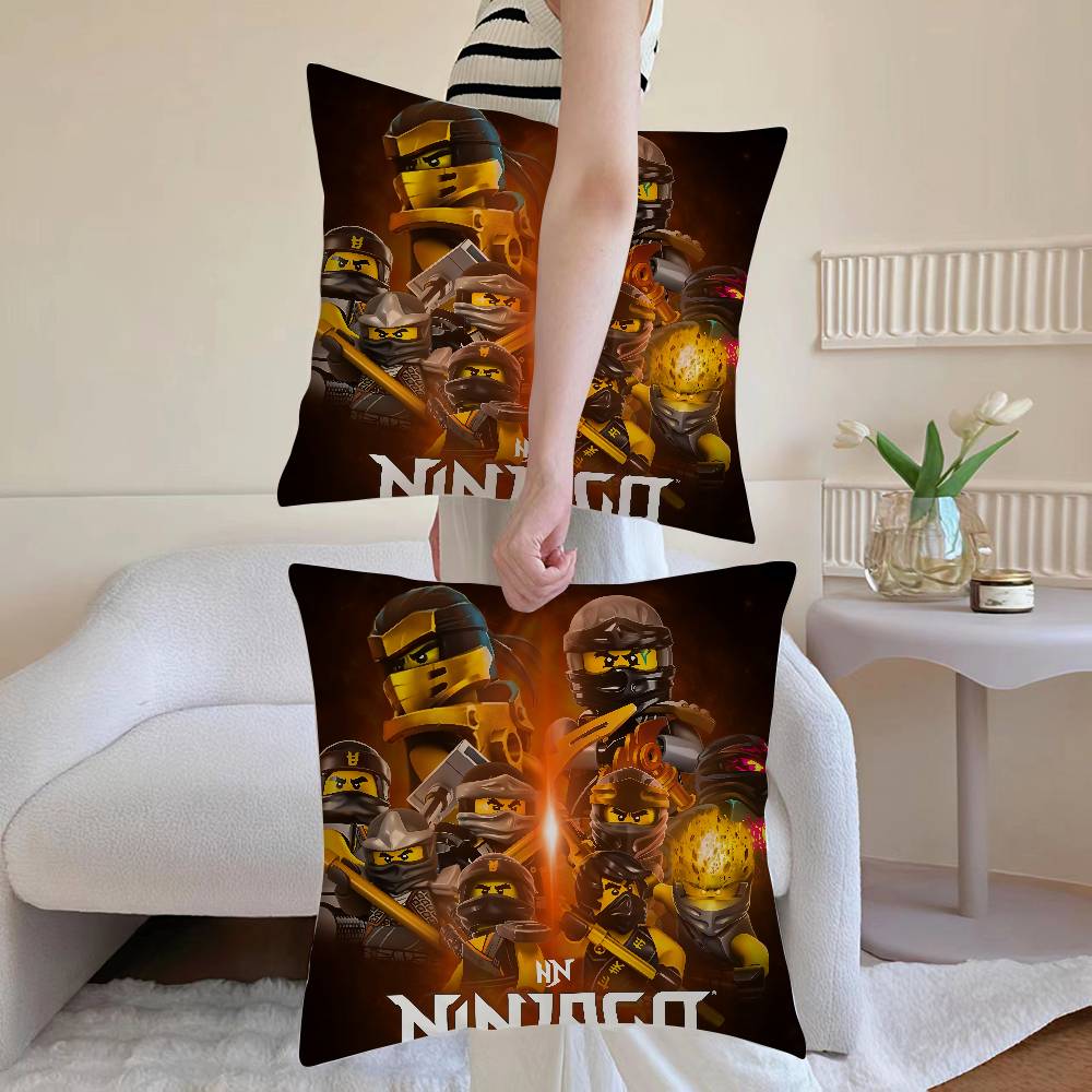 G-Game N-Ninjagos Pillow Case Anti-dustmite Pillowcase Invisible Zipper Silky Sofa Cushion Cover