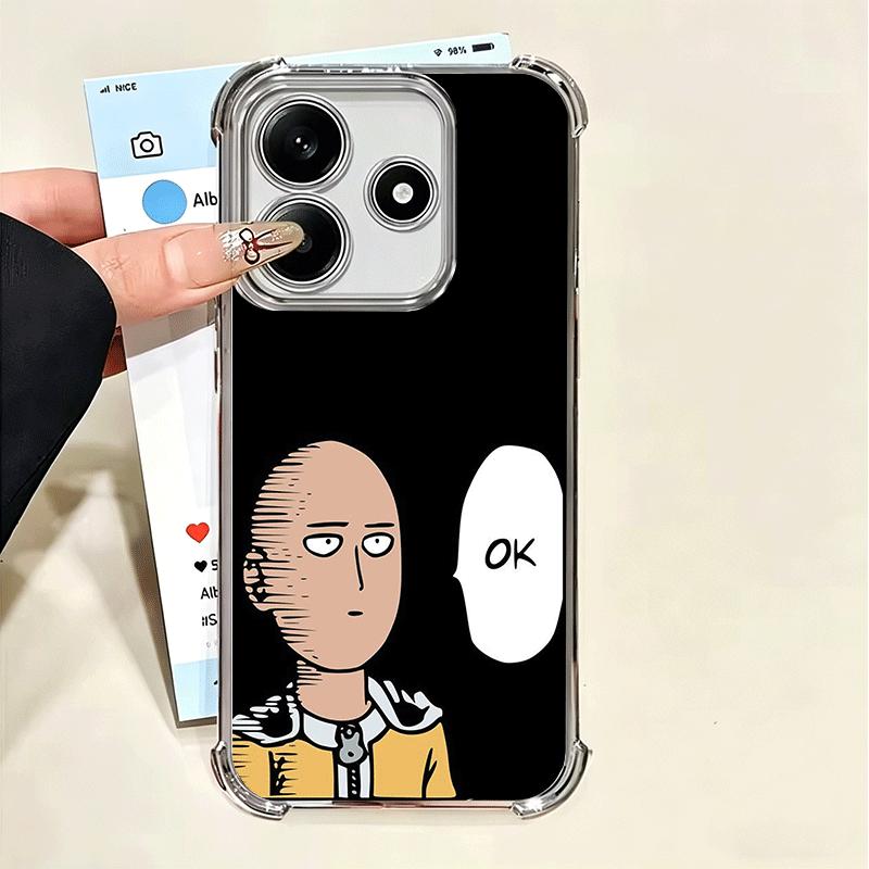 One P-Punch-Mans Saitama King Soft Phone Case For Xiaomi Poco X7 X8 Pro Max X6 X5 X3 F8 Ultra F7 M8 M7 M5S Redmi 15C 15A 15 14C