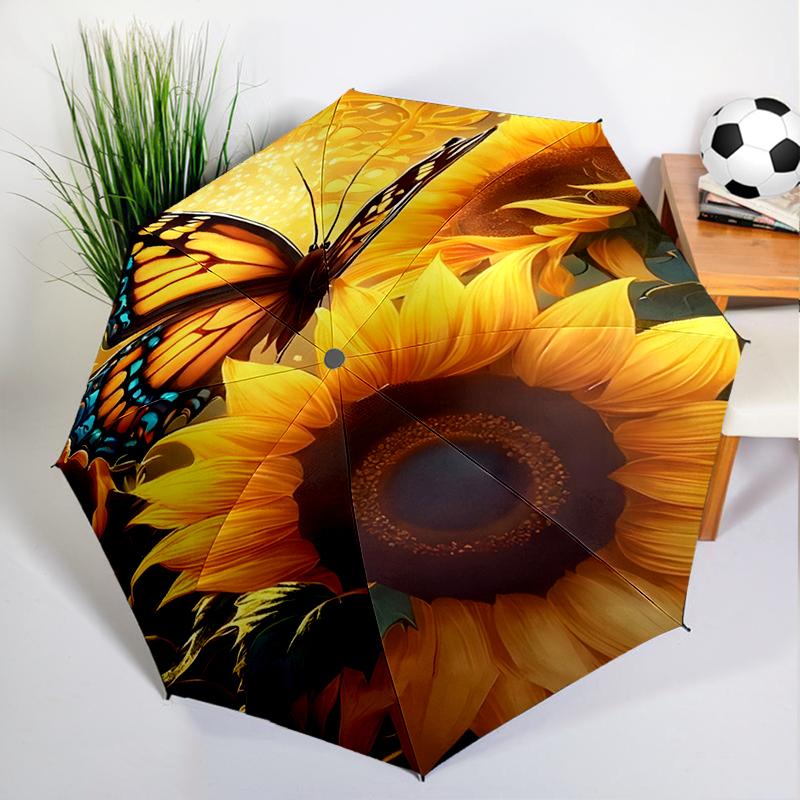 

Retro Sunflowers Umbrella Automatic Open/close, Sturdy Iron Frame & 8-Rib Struct, Umbrella for Women & Men, Valentine s Day Gift