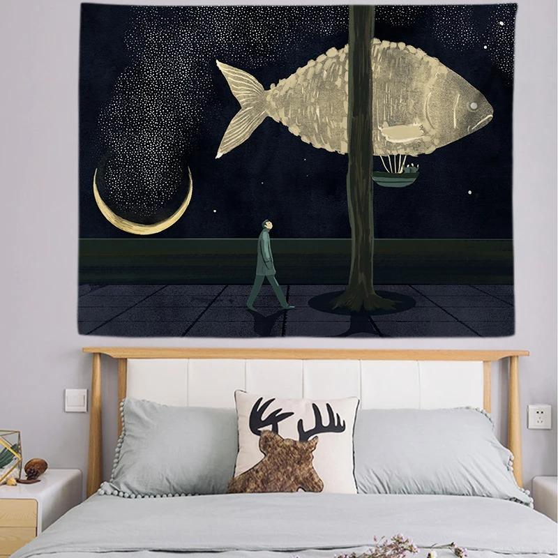 Böhmischer Stil Wohnen Illustration Dekorative Wandteppich Heim Wanddekoration Büro Wohnzimmer Wandteppich
