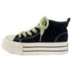 Dikke Bodem Canvas Schoenen Dames Ronde Neus Platte Veters Dubbele Band Veelzijdig Dunne Zool Board Schoenen Ademend Laag Uitgesneden Casual