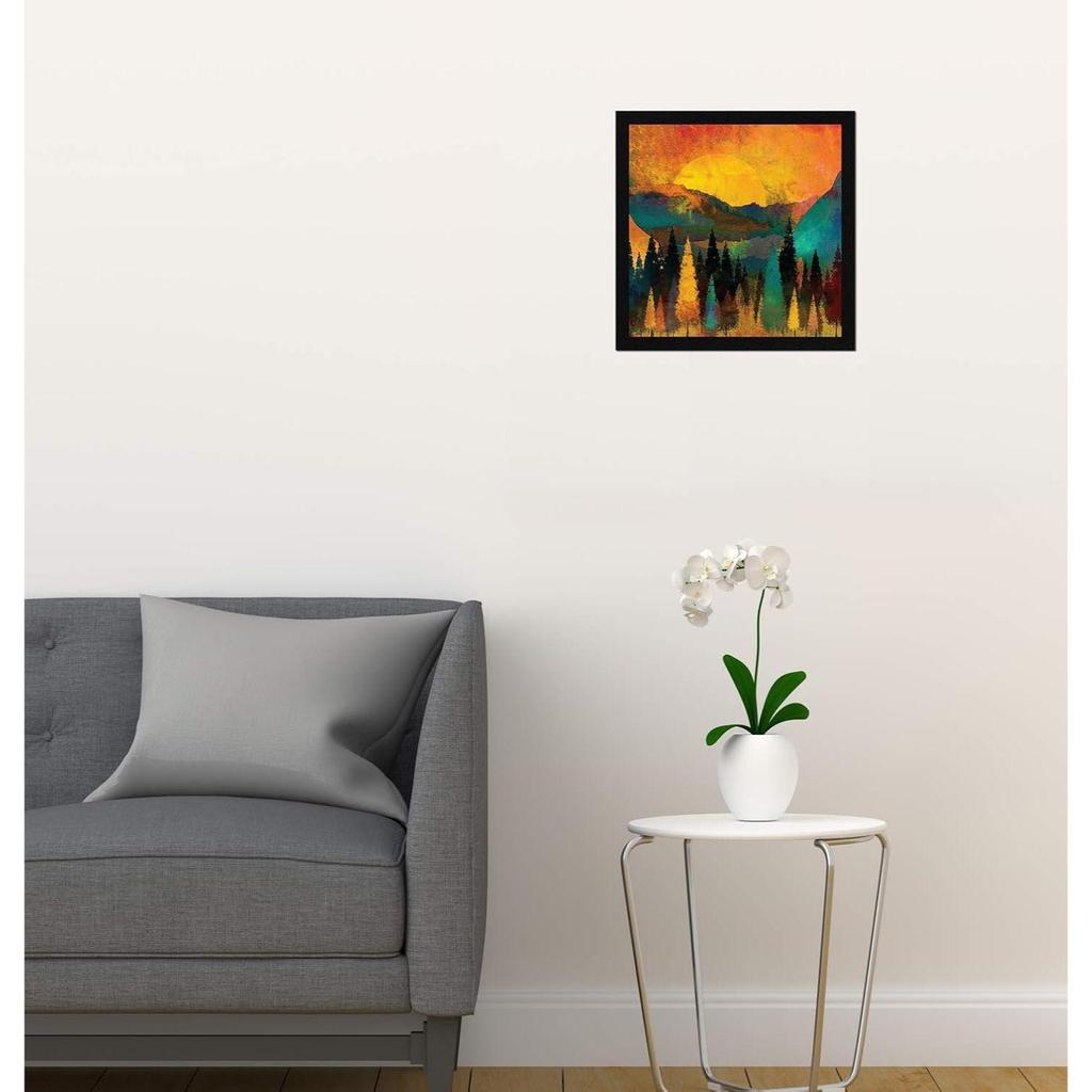 Paper Natural Scenery Wall Art Painting, Multicolor, Scenery, 13X13 In, Set of 1