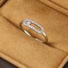 Luxury Open Zircon Ring For Women Fashionable Gold Tone Adjustable Band Elegant Jewelry Gift