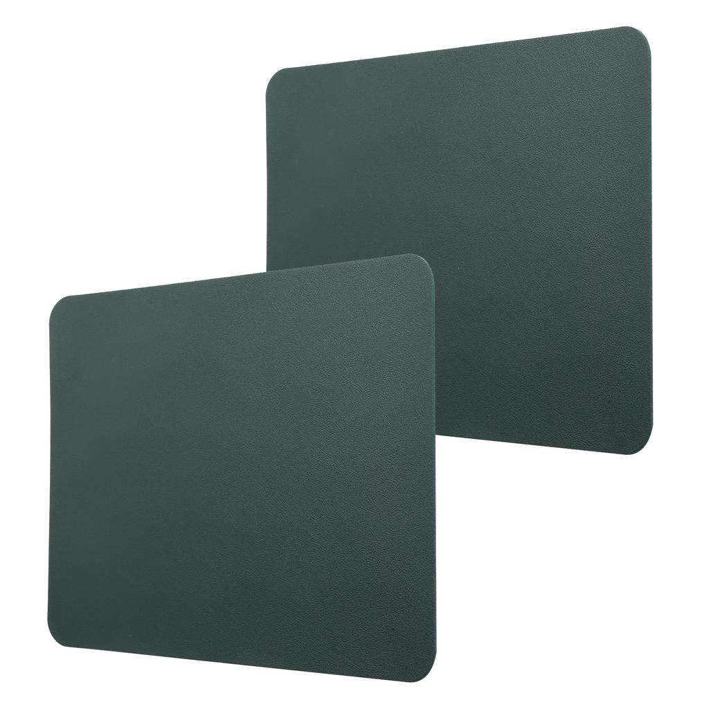 2Pcs Mouse Pad PVC Leather Waterproof Desk Mat Office Home Mice Protector 27x21cmBlack Green