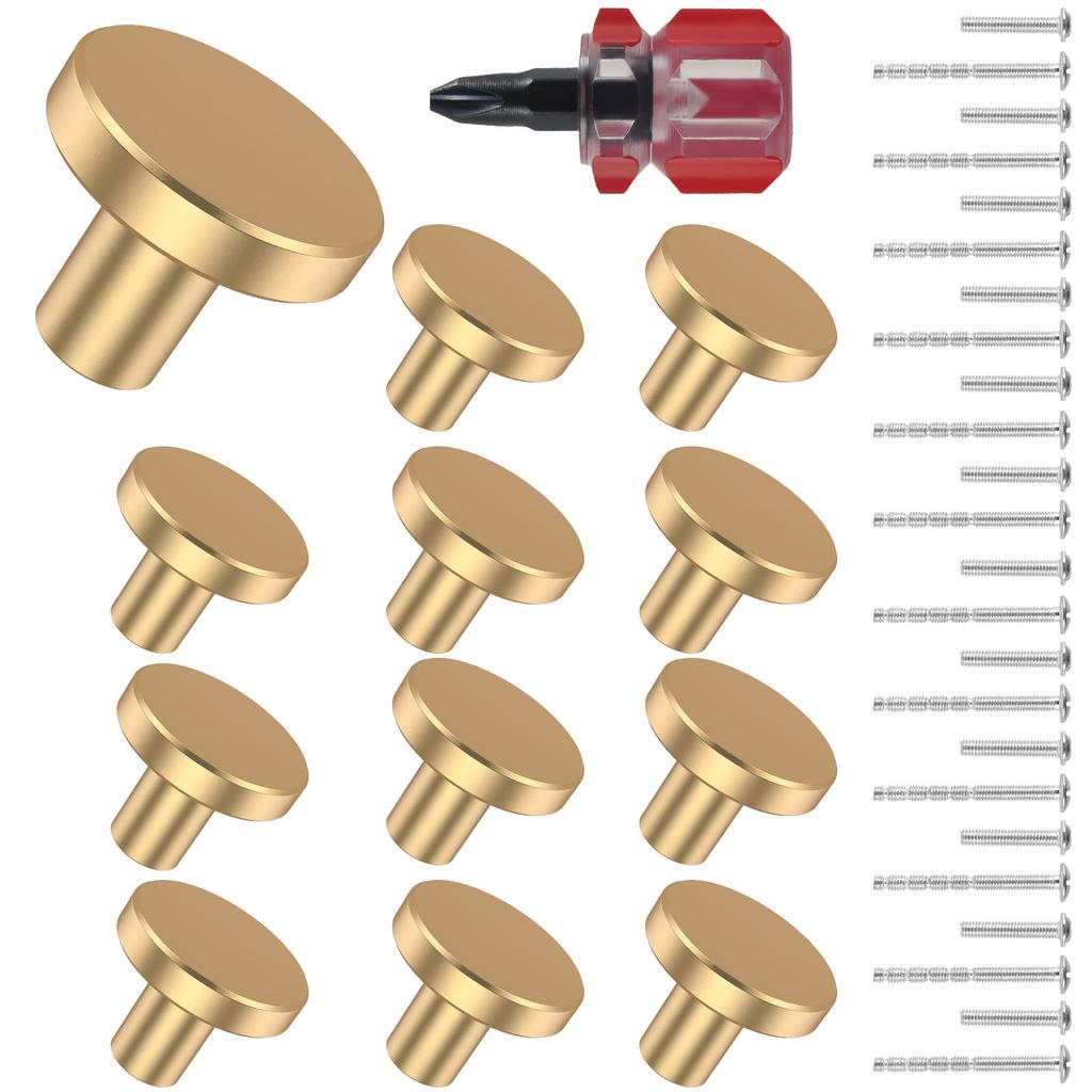 22/8PCS Kitchen Cabinet Knobs Brass Cabinet Drawer Pulls Modern Gold Knobs and Handles Kitchen Hardware for Dresser Drawers
