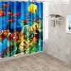 1pc Patternclownfish Ocean Shower Curtain Bathroom Partition Decorative Curtain Machine Washable Ocean Window Privacy Curtain