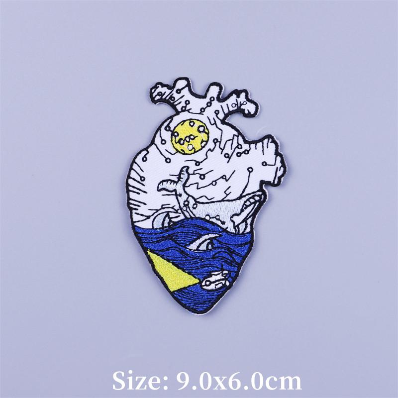 Adventure Camping Thermoadhesive Patches On Clothes DIY Mountain Beach Iron-on Patch For Clothing Travel Sunglasses Appliques