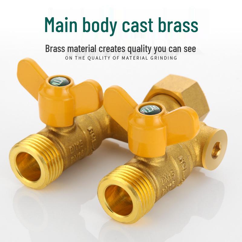 Shieldyun Gas Three-Way Valve with Switch for Natural Gas Meter Pipeline - Ball Valve Connector