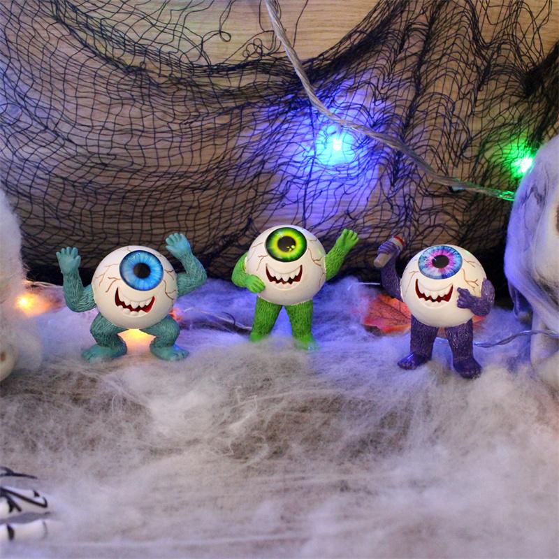 3 STÜCKE Bunte Augapfel Kleine Monster Ornamente Schreibtischdekoration Ornamente Niedliche Harzpuppen Wohnzimmer Heimdekor Accessoires