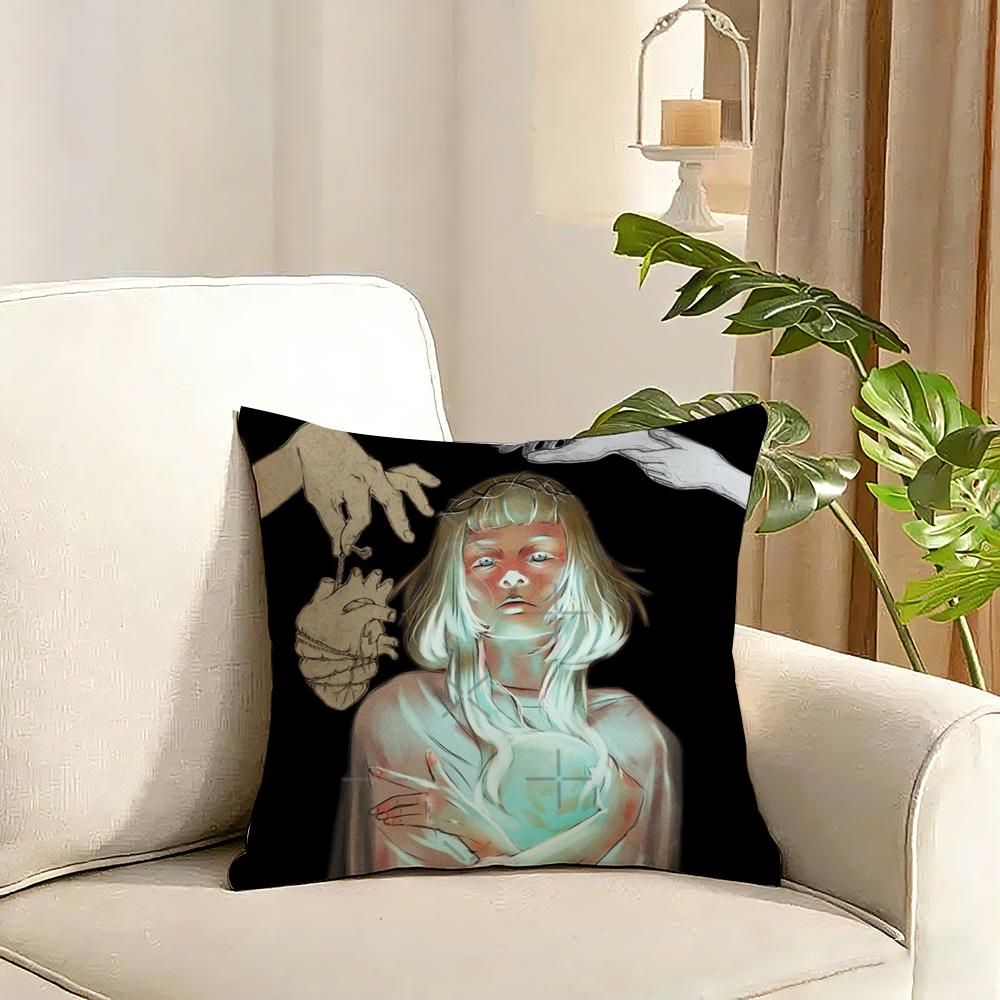 AAurora Aksnes Singer Cushion Cover Reversible Plush Pillow Cover Soft Fluffy  Home Decor for Sofa Bedroom