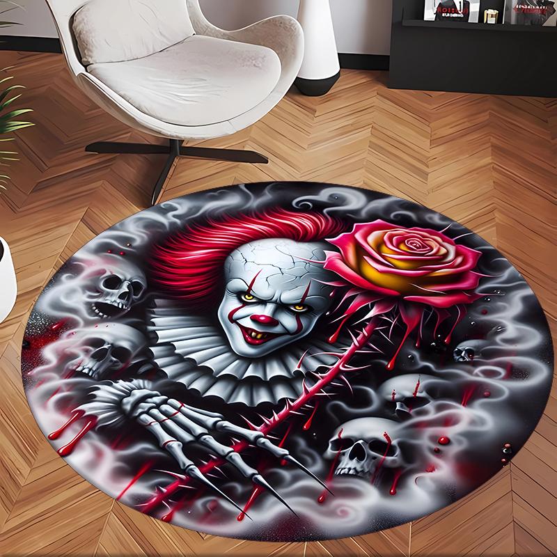 Pennywise (5) Round Office Rug Decorative Floor Rug for Office Bedroom Living Room and Home Space