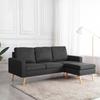 Day and Night - Day and Night 3-seater Sofa with Footrest In Dark Gray Fabric