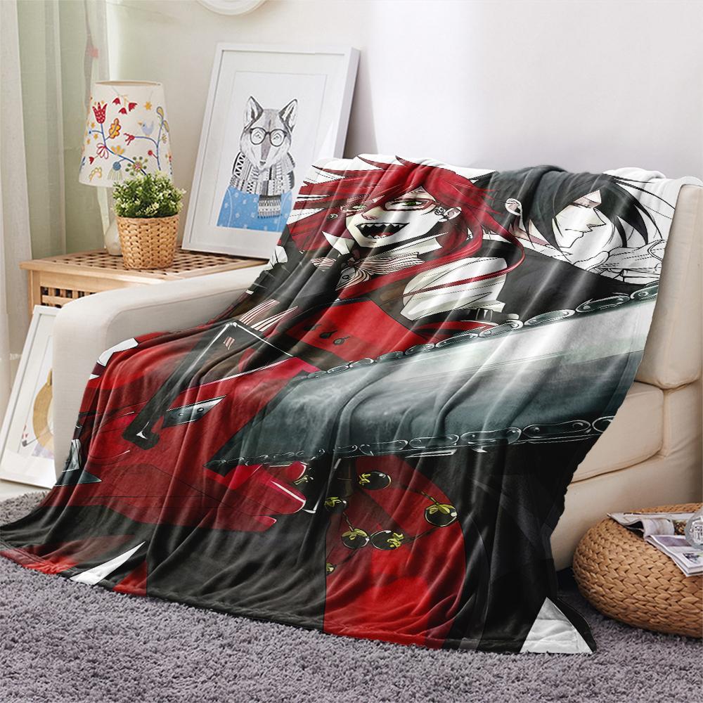 1PC Black Butler Print Flannel Blanket, High quality All Seasons, Home Decor, Warmth and Comfort, Perfect for Christmas Gifts