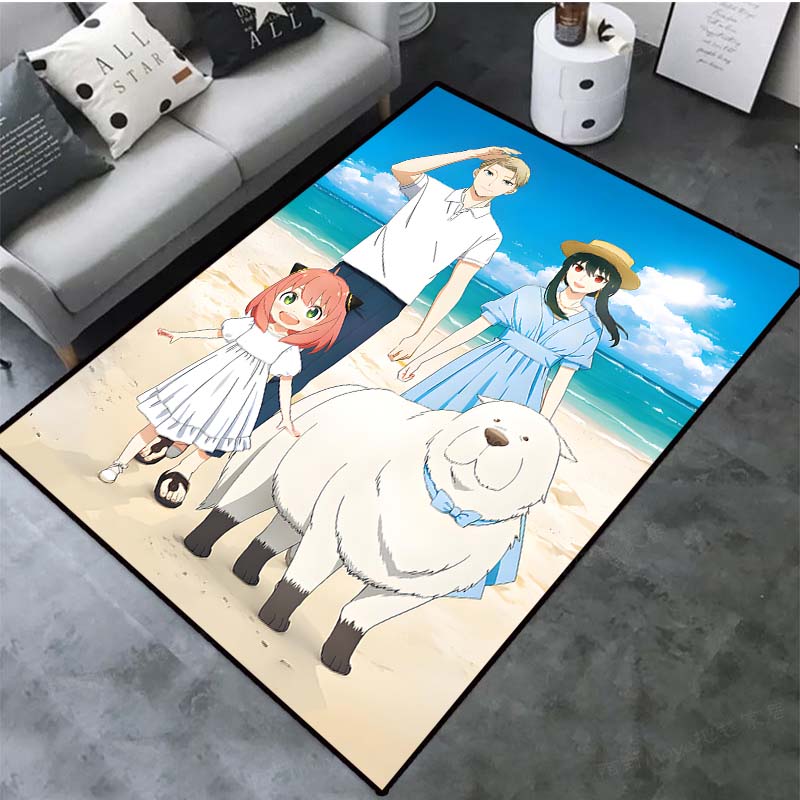 Cute Kawaii S-SPY-X-FAMILY NonSlip Area Rug for Living Room,Bedroom,Playroom,Kitchen,Door Floor Mat Home Decor Rug Gift Alfombra