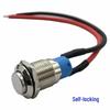 Metal Push Button Switch with Wire: Self-Reset, Momentary, High Head, 8/12/16/19mm, 2-Pin