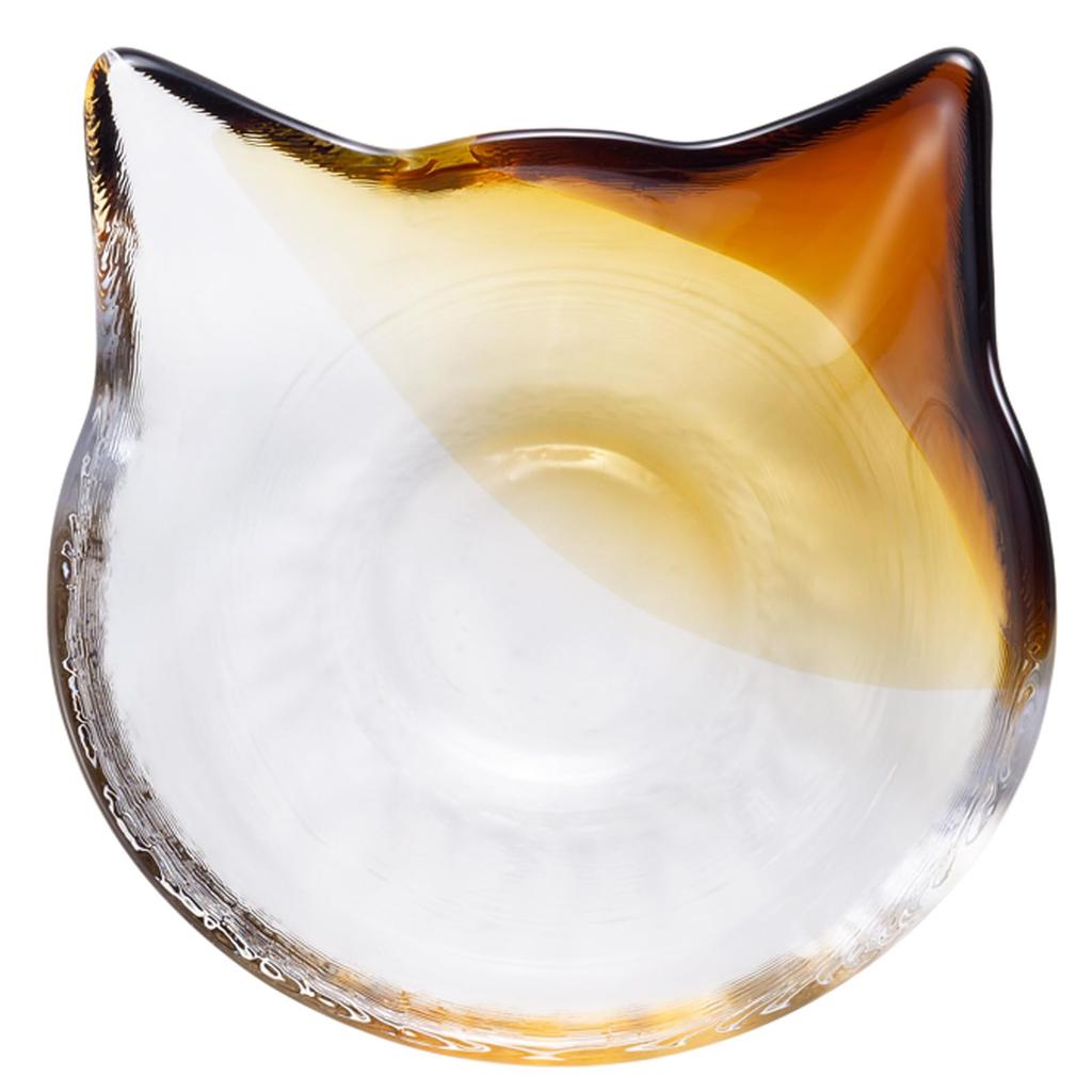 ADERIA Coconeco Craft Small Glass Made in Spotted Cat A stylish and cute gift for new or single Perfect for Japanese or Bowl, Japan, Brown, Shape,