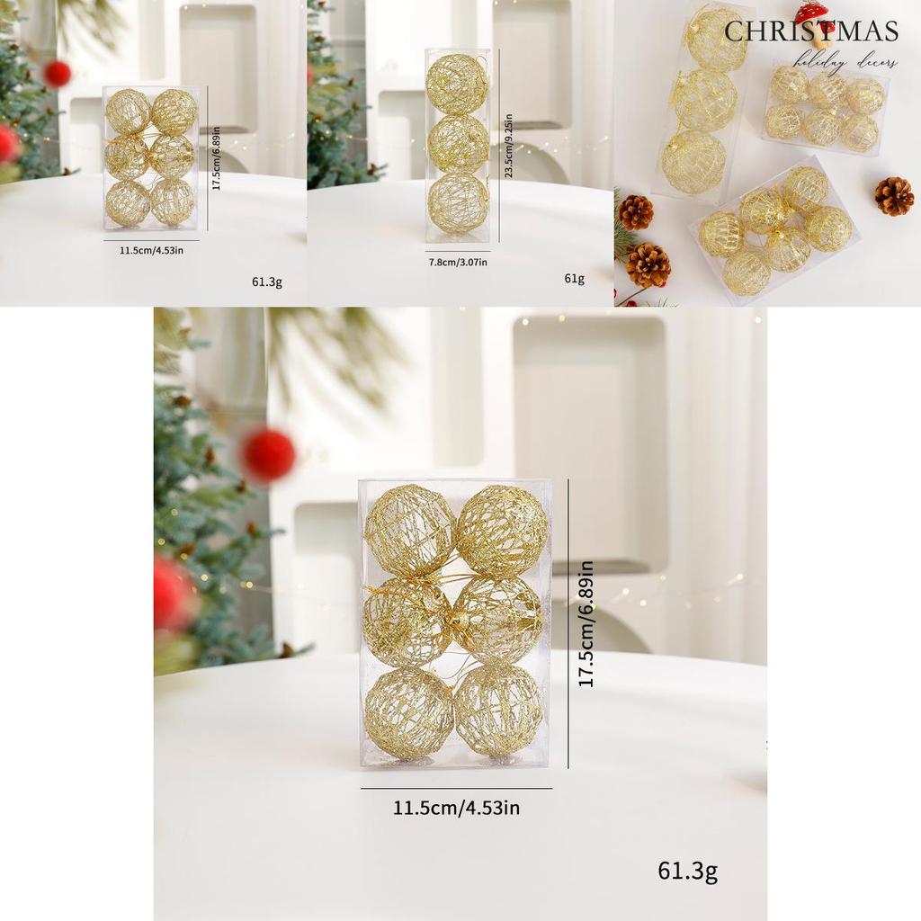 Christmas Ball Decoration Set With Metallic Hollow Ornaments For Holiday Home Decor