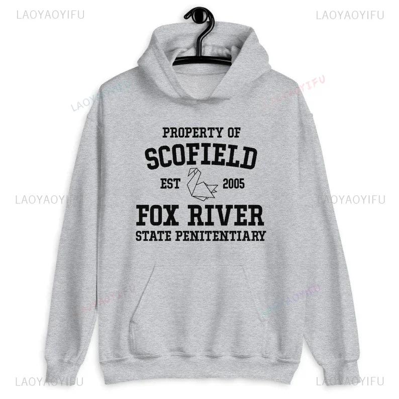 Худи унисекс Побег из тюрьмы Смешное СОБСТВЕННОСТЬ ФК СКОФИЛДА Carino Мужской худи-пуловер Побег из тюрьмы Толстовка Худи Мужчины Женщины S