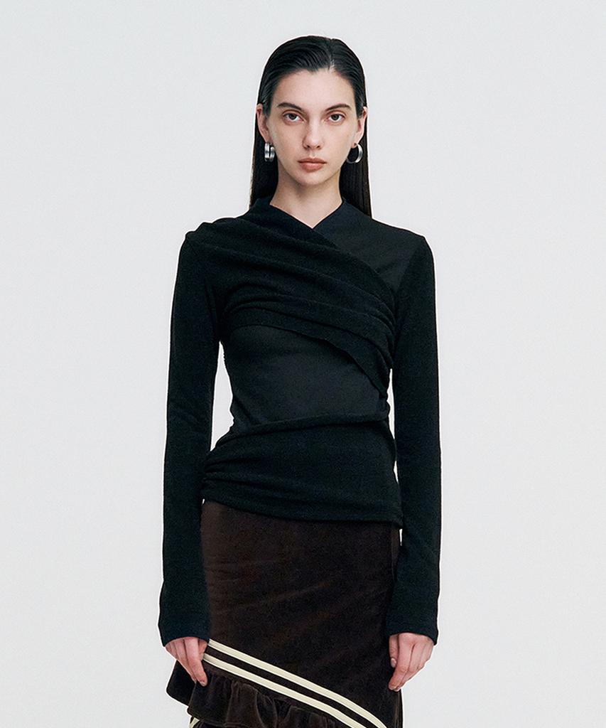 Kimjisu Layered Knit Top _ Black