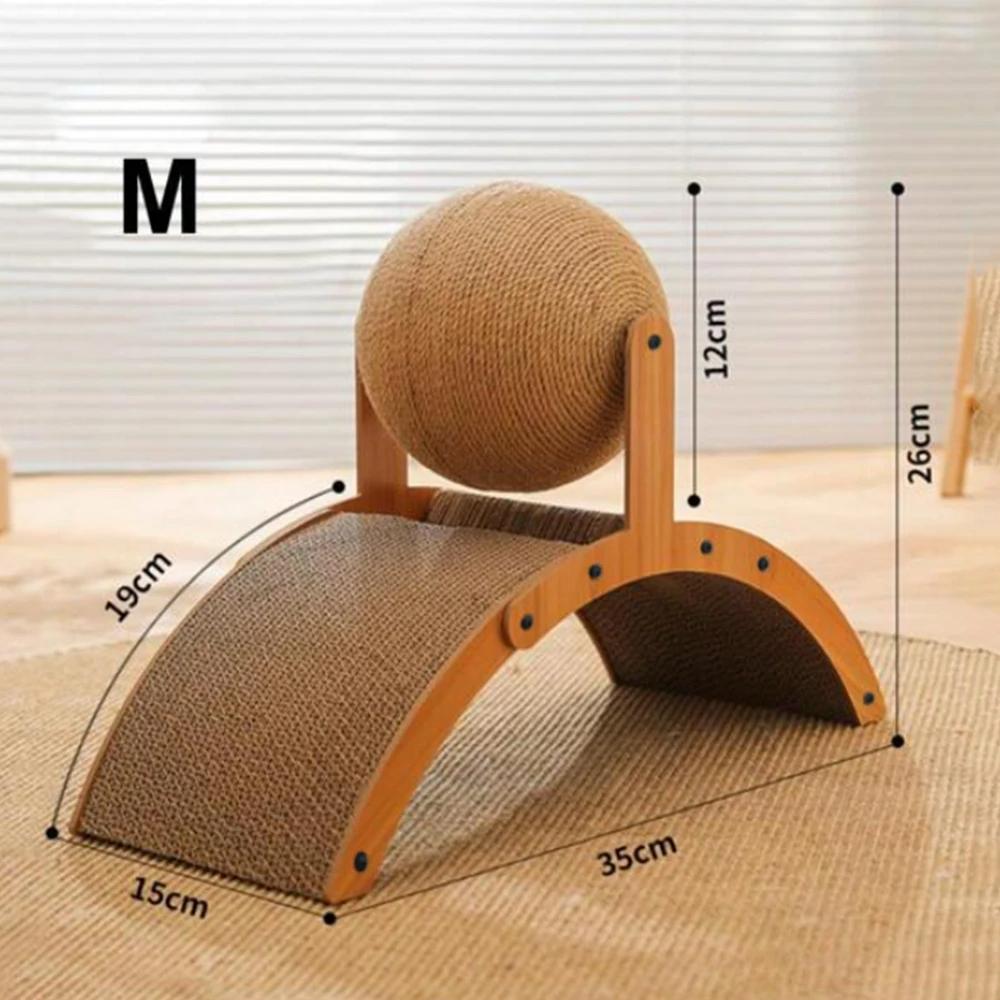 Cat Grabbing Board Wooden Cat Climbing Frame Vertical Scratch Resistant Cat Toy Rotating Sisal Rope Cat Grabbing Ball Cat Tower as picture